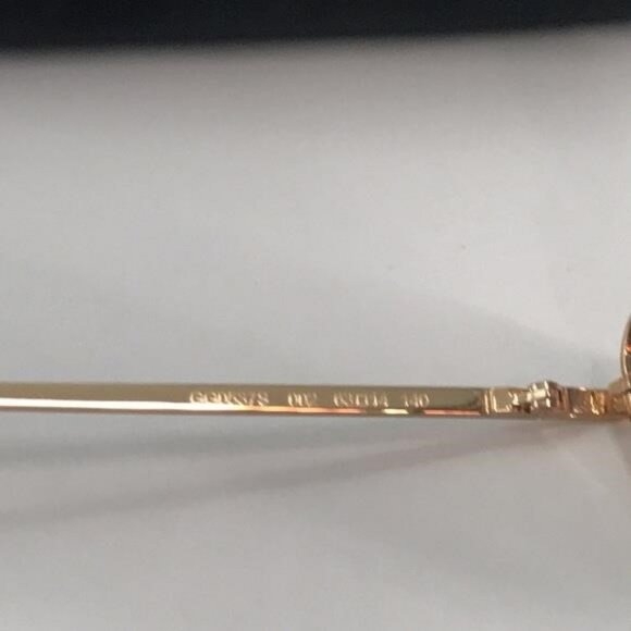 New Authentic Gucci GG0537S 002 Gold Cat-Eye Sunglasses Red Lenses - Picture 3 of 14